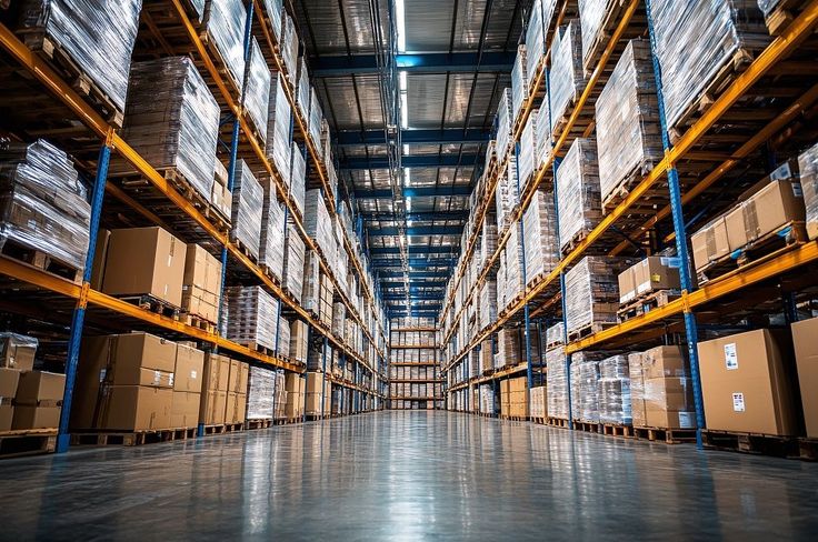 Warehouse inventory shelves